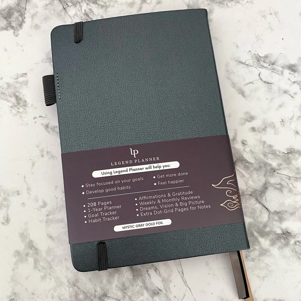 LAST CHANCE SALE! Legend Planner Gray Gold Detailing Weekly Monthly Organizer